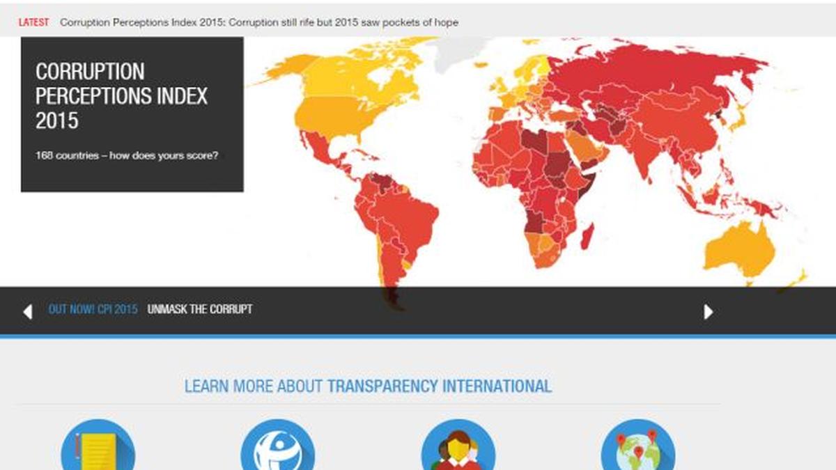 India Ranks 76 In Corruption Perception Index The Hindu